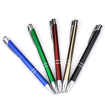 Multyple colorful customized logo printed click metal pen for promotion